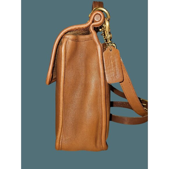 Vintage Coach Willis Glove Tanned Leather Satchel Crossbody Bag Turn Lock 1995 - Picture 4 of 13